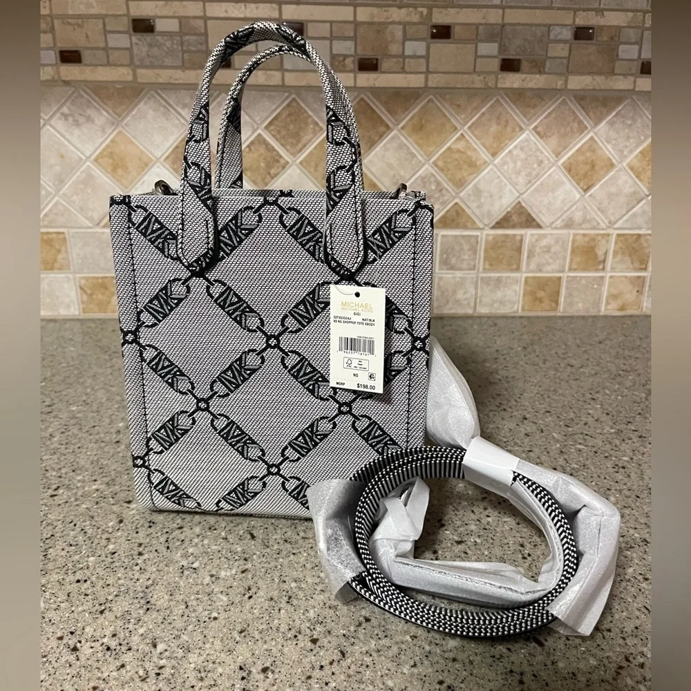 NWT Michael Kors Gigi Extra Small Jacquard Tote Bag 32F3S3GC4J - Picture 6 of 8